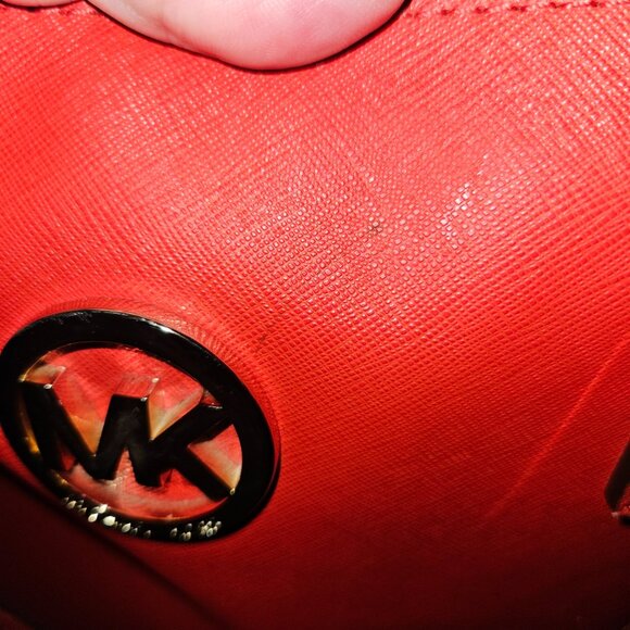 Michael Kors Orange/Coral Large Tote Bag Pre-Loved - Picture 8 of 8